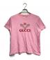 GUCCI（グッチ）の古着「テニス刺繍 クルーネックTシャツ/ Tennis-Embroidered Crew Neck T-Shirt」｜ピンク