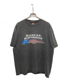 HARLEY-DAVIDSON（ハーレーダビッドソン）の古着「サーベルハットプリントTシャツ」｜ブラック