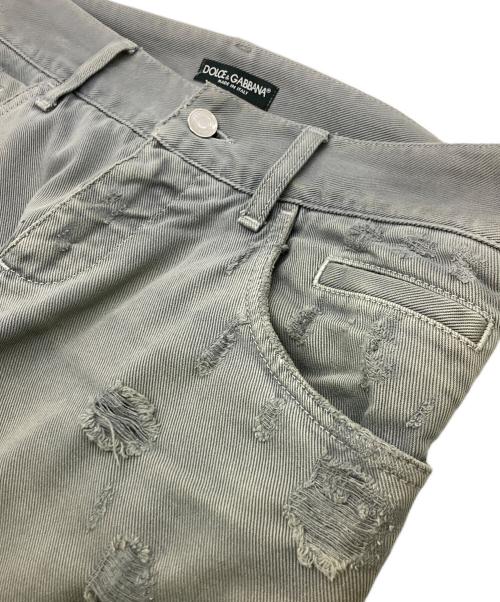 DOLCE & GABBANA（ドルチェ＆ガッバーナ）DOLCE & GABBANA (ドルチェ＆ガッバーナ) ダメージ加工プレートスキニーパンツ グレー サイズ:	SIZE 48の古着・服飾アイテム