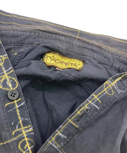 NEMETH（ネメス）Nemeth (ネメス) ハンドペイントシャツ ネイビー サイズ:Sの古着・服飾アイテム