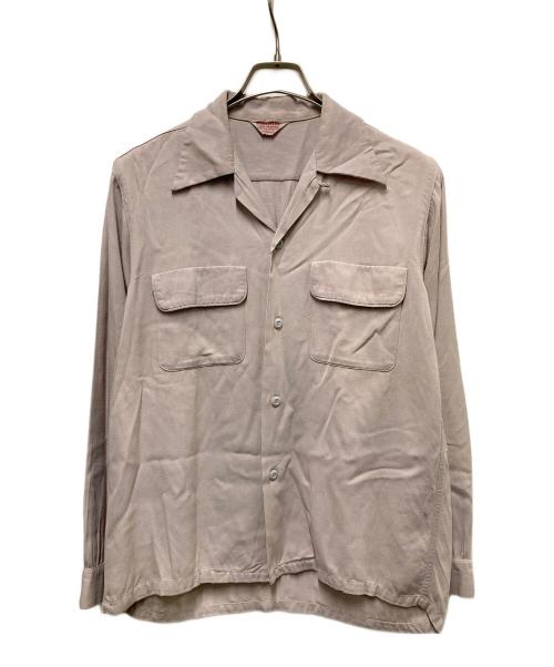 Fleetline（フリートライン）Fleetline (フリートライン) 50s ループカラーギャバジンシャツ ピンク サイズ:	SIZE Sの古着・服飾アイテム