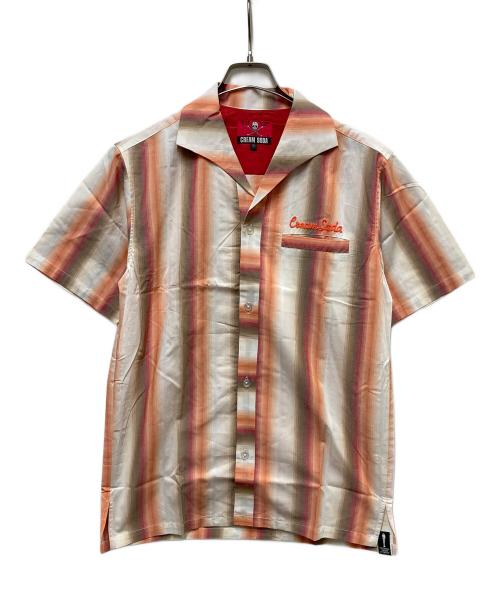 CREAM SODA（クリームソーダ）CREAM SODA (クリームソーダ) CSストライプシャツ ベージュ×オレンジ サイズ:SIZE Mの古着・服飾アイテム