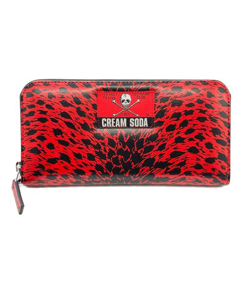 CREAM SODA（クリームソーダ）CREAM SODA (クリームソーダ) レオパード長財布 レッド×ブラック サイズ:FREEの古着・服飾アイテム