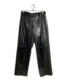 edition（エディション）の古着「EURO GOAT LEATHER SLACKS/ユーロゴートレザースラックス」｜ブラック