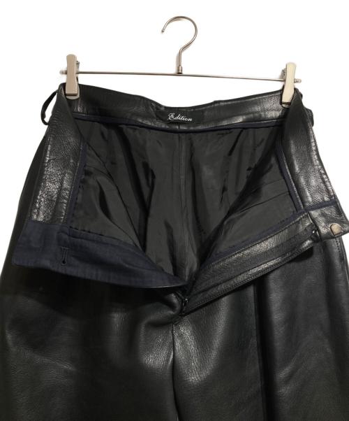 edition（エディション）edition (エディション) EURO GOAT LEATHER SLACKS/ユーロゴートレザースラックス ブラック サイズ:Lの古着・服飾アイテム