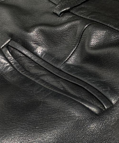 edition（エディション）edition (エディション) EURO GOAT LEATHER SLACKS/ユーロゴートレザースラックス ブラック サイズ:Lの古着・服飾アイテム