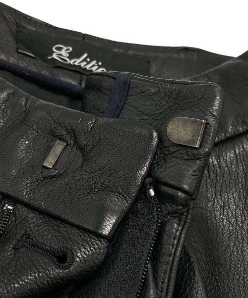 edition（エディション）edition (エディション) EURO GOAT LEATHER SLACKS/ユーロゴートレザースラックス ブラック サイズ:Lの古着・服飾アイテム