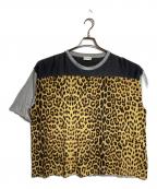 Saint Laurent Parisサンローランパリ）の古着「ダメージ加工レオパードTシャツ/Distressed leopard print T-shirt」｜グレー×イエロー