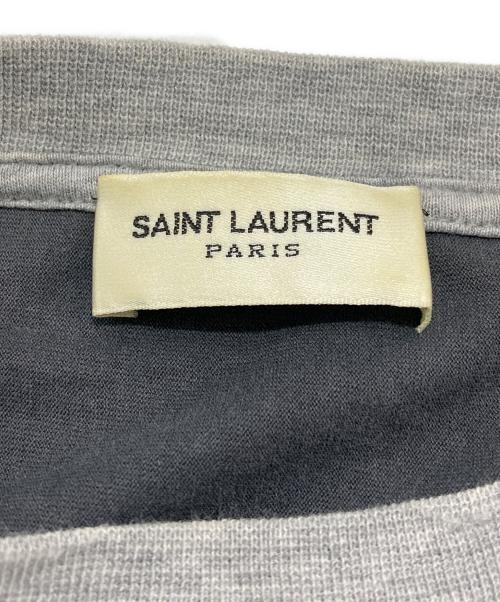 Saint Laurent Paris（サンローランパリ）Saint Laurent Paris (サンローランパリ) ダメージ加工レオパードTシャツ/Distressed leopard print T-shirt グレー×イエロー サイズ:XSの古着・服飾アイテム