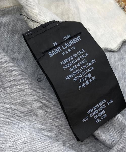 Saint Laurent Paris（サンローランパリ）Saint Laurent Paris (サンローランパリ) ダメージ加工レオパードTシャツ/Distressed leopard print T-shirt グレー×イエロー サイズ:XSの古着・服飾アイテム