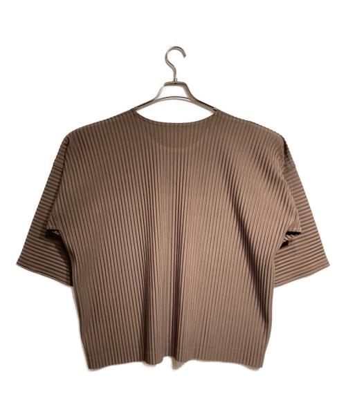 HOMME PLISSE ISSEY MIYAKE（オム プリッセ イッセイ ミヤケ）HOMME PLISSE ISSEY MIYAKE (オム プリッセ イッセイ ミヤケ) プリーツカットソー/Pleated cut and sew ブラウン サイズ:3の古着・服飾アイテム