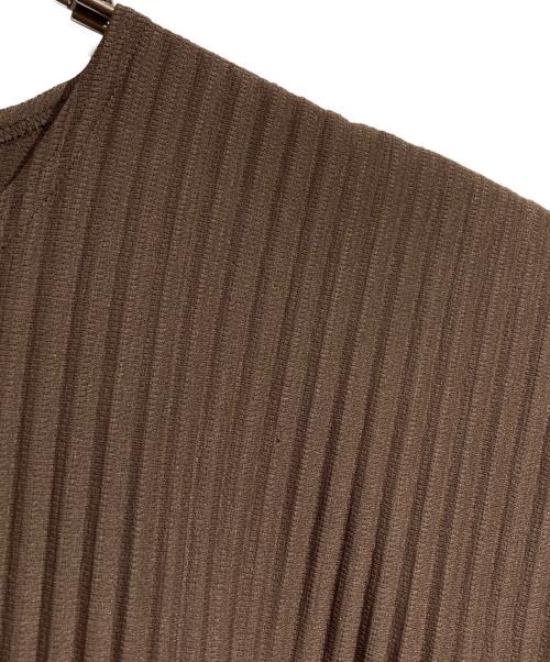 HOMME PLISSE ISSEY MIYAKE（オム プリッセ イッセイ ミヤケ）HOMME PLISSE ISSEY MIYAKE (オム プリッセ イッセイ ミヤケ) プリーツカットソー/Pleated cut and sew ブラウン サイズ:3の古着・服飾アイテム