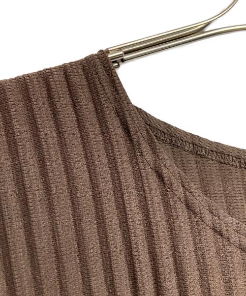 HOMME PLISSE ISSEY MIYAKE（オム プリッセ イッセイ ミヤケ）HOMME PLISSE ISSEY MIYAKE (オム プリッセ イッセイ ミヤケ) プリーツカットソー/Pleated cut and sew ブラウン サイズ:3の古着・服飾アイテム