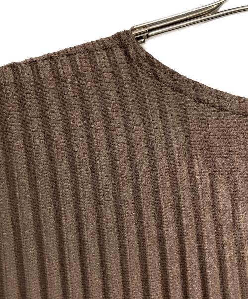 HOMME PLISSE ISSEY MIYAKE（オム プリッセ イッセイ ミヤケ）HOMME PLISSE ISSEY MIYAKE (オム プリッセ イッセイ ミヤケ) プリーツカットソー/Pleated cut and sew ブラウン サイズ:3の古着・服飾アイテム