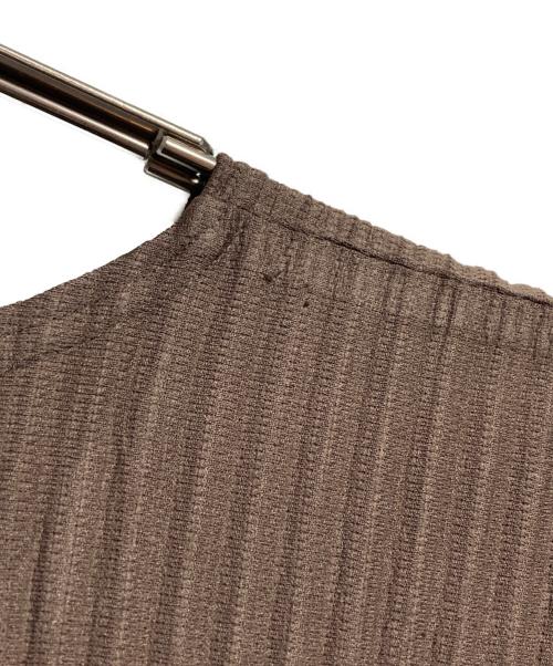 HOMME PLISSE ISSEY MIYAKE（オム プリッセ イッセイ ミヤケ）HOMME PLISSE ISSEY MIYAKE (オム プリッセ イッセイ ミヤケ) プリーツカットソー/Pleated cut and sew ブラウン サイズ:3の古着・服飾アイテム