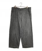 Y'sワイズ）の古着「リネンシルクワイドパンツ/Linen silk wide pants」｜グレー