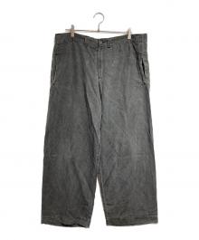 Y's（ワイズ）の古着「リネンシルクワイドパンツ/Linen silk wide pants」｜グレー
