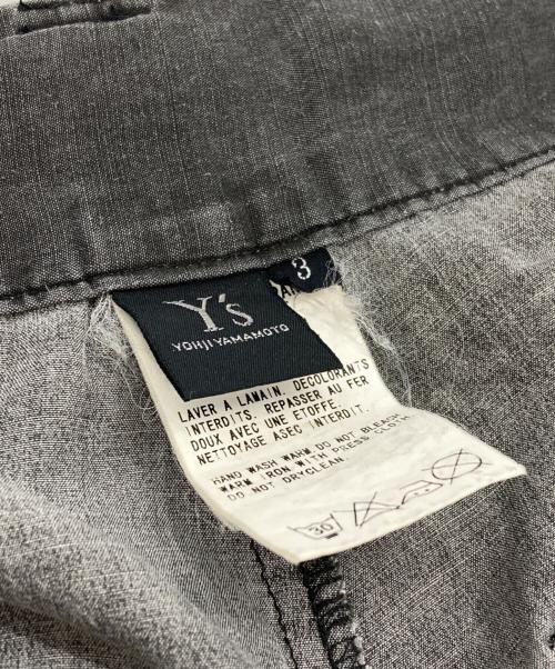 Y's（ワイズ）Y's (ワイズ) リネンシルクワイドパンツ/Linen silk wide pants グレー サイズ:3の古着・服飾アイテム