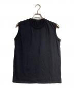 COMOLIコモリ）の古着「コットンジャージ ノースリーブ/Cotton jersey sleeveless top」｜ブラック