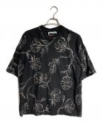 MAISON SPECIALメゾンスペシャル）の古着「フラワー刺繍 ボタニカル Tシャツ/Floral Embroidery Botanical T-Shirt」｜ブラック