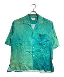 YOKE（ヨーク）の古着「GRADATIOＮ PRINTED OPEN COLLAR SHIRT/グラデーションプリンテッドオープンカラーシャツ」｜グリーン
