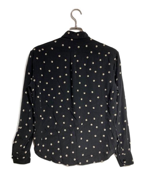 Saint Laurent Paris（サンローランパリ）Saint Laurent Paris (サンローランパリ) ドットプリントシルクシャツ/Dot print silk shirt ブラック サイズ:38の古着・服飾アイテム