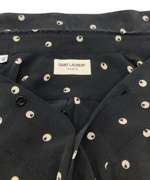 Saint Laurent Paris（サンローランパリ）Saint Laurent Paris (サンローランパリ) ドットプリントシルクシャツ/Dot print silk shirt ブラック サイズ:38の古着・服飾アイテム