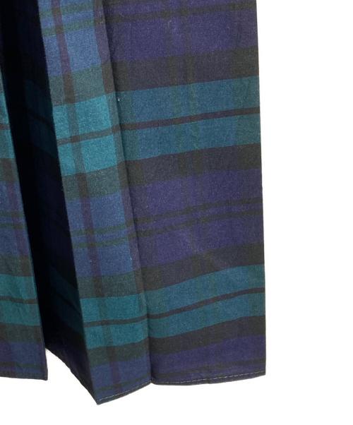 sacai（サカイ）sacai (サカイ) アシンメトリーレイヤードチャックスカート/Asymmetrical layered check skirt グリーン サイズ:2の古着・服飾アイテム