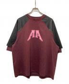 ADER errorアーダーエラー）の古着「Nolc logo reglan t-shirt」｜ボルドー