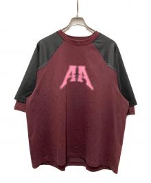 ADER error（アーダーエラー）の古着「Nolc logo reglan t-shirt」｜ボルドー