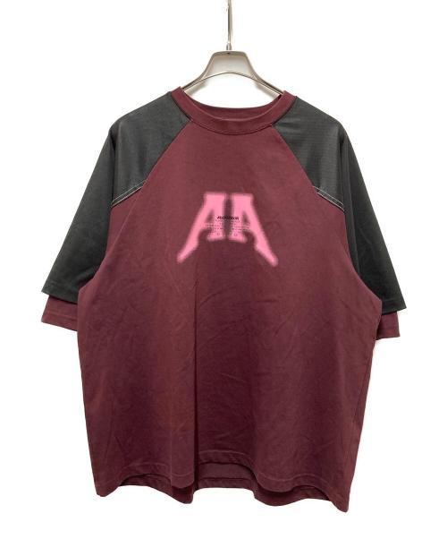 ADER error（アーダーエラー）ADER error (アーダーエラー) Nolc logo reglan t-shirt ボルドー サイズ:	SIZE XLの古着・服飾アイテム