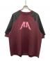 ADER error（アーダーエラー）の古着「Nolc logo reglan t-shirt」｜ボルドー