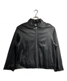 MAISON SPECIAL（メゾンスペシャル）の古着「Prime Over Single Rider Collared Jacket/プライムオーバー シングル ライダース カラード ジャケット」｜ブラック