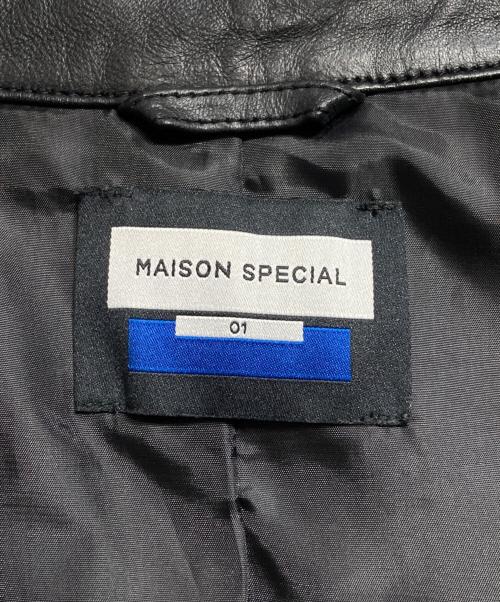 MAISON SPECIAL（メゾンスペシャル）MAISON SPECIAL (メゾンスペシャル) Prime Over Single Rider Collared Jacket/プライムオーバー シングル ライダース カラード ジャケット ブラック サイズ:1の古着・服飾アイテム