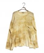 ANCELLMアンセルム）の古着「DYED MESH LS T-SHIRT/ダイドメッシュロングスリーブTシャツ」｜ベージュ