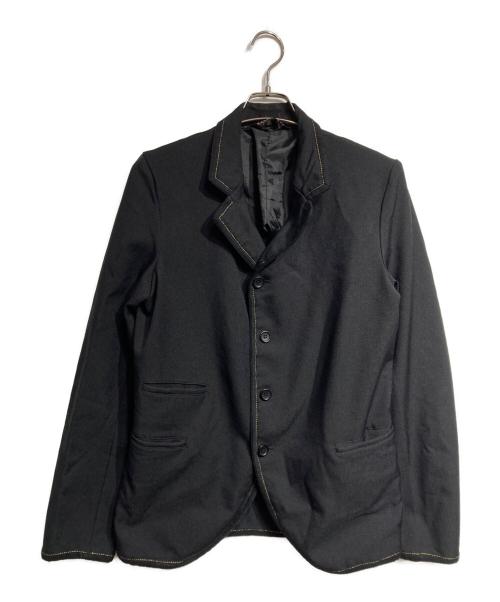 BLACK COMME des GARCONS（ブラックコムデギャルソン）BLACK COMME des GARCONS (ブラックコムデギャルソン) 製品染めポリツイル金ステッチジャケット/Garment-Dyed Poly Twill Jacket with Gold Stitching ブラック サイズ:Sの古着・服飾アイテム