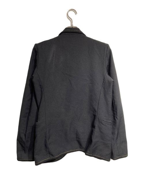 BLACK COMME des GARCONS（ブラックコムデギャルソン）BLACK COMME des GARCONS (ブラックコムデギャルソン) 製品染めポリツイル金ステッチジャケット/Garment-Dyed Poly Twill Jacket with Gold Stitching ブラック サイズ:Sの古着・服飾アイテム