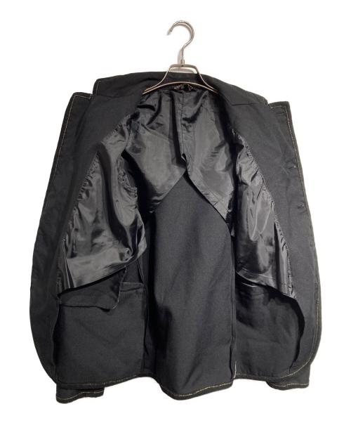 BLACK COMME des GARCONS（ブラックコムデギャルソン）BLACK COMME des GARCONS (ブラックコムデギャルソン) 製品染めポリツイル金ステッチジャケット/Garment-Dyed Poly Twill Jacket with Gold Stitching ブラック サイズ:Sの古着・服飾アイテム