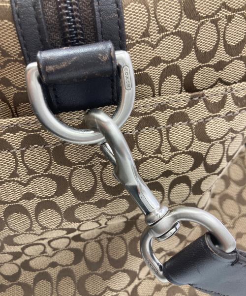 COACH（コーチ）COACH (コーチ) ミニシグネチャー ストライプ ボストンバッグ ブラウン サイズ:Free(実寸参照）の古着・服飾アイテム
