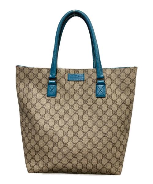 GUCCI（グッチ）GUCCI (グッチ) GG柄 コーティングキャンバストートバッグ ブラウンの古着・服飾アイテム