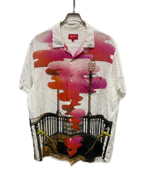 SUPREME（シュプリーム）Supreme (シュプリーム) The Velvet Underground (ザヴェルヴェットアンダーグラウンド) Rayon S/S Shirt ホワイト×ピンク サイズ:Lの古着・服飾アイテム