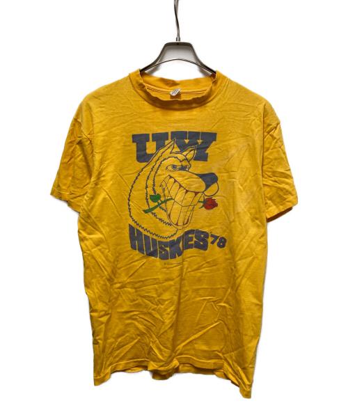 Hanes（ヘインズ）Hanes (ヘインズ) 70sプリントTシャツ イエロー サイズ:Lの古着・服飾アイテム