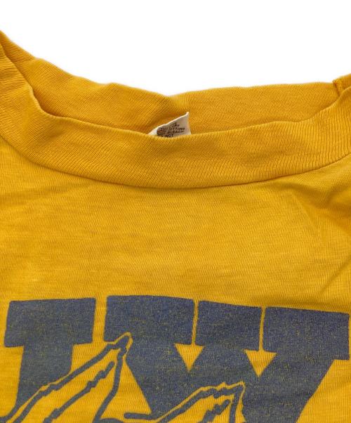 Hanes（ヘインズ）Hanes (ヘインズ) 70sプリントTシャツ イエロー サイズ:Lの古着・服飾アイテム