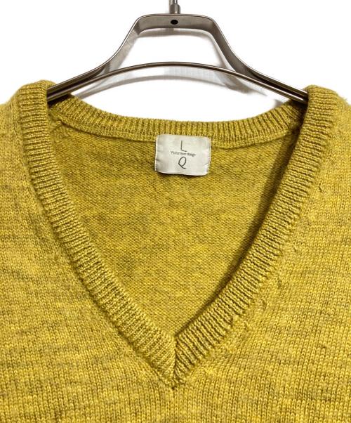 LQ...MEN（エルキューメン）LQ...MEN (エルキューメン) Vネックウールニット/V neck wool knit イエロー サイズ:－の古着・服飾アイテム