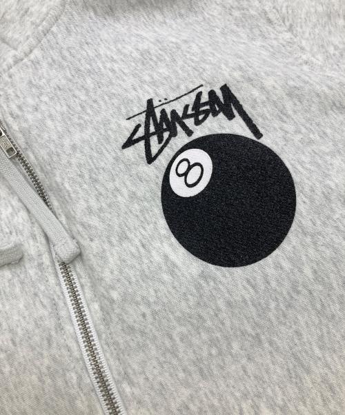 stussy（ステューシー）stussy (ステューシー) 8 BALL ZIP HOODIE グレー サイズ:SIZE Lの古着・服飾アイテム