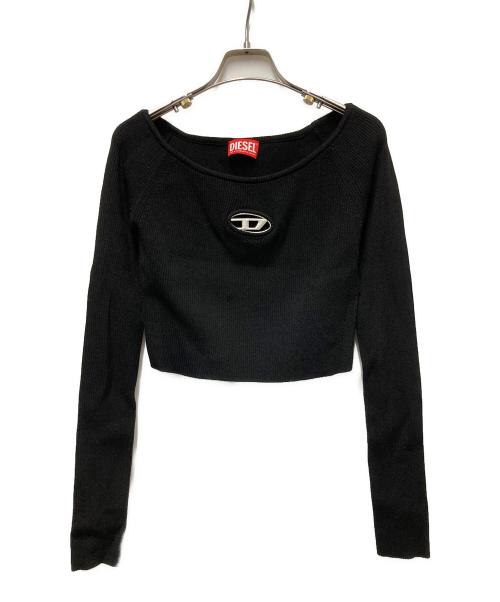 DIESEL（ディーゼル）DIESEL (ディーゼル) M-VERA-LS メタルロゴリブニット ブラック サイズ:	SIZE Mの古着・服飾アイテム