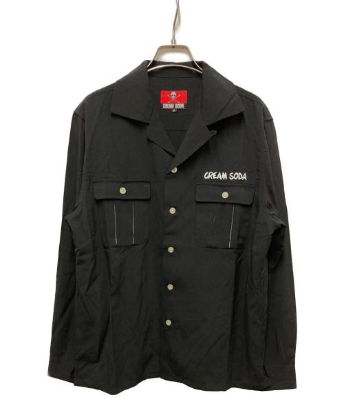 CREAM SODA（クリームソーダ）CREAM SODA (クリームソーダ) ポケットボックスプリーツシャツ ブラック サイズ:Mの古着・服飾アイテム