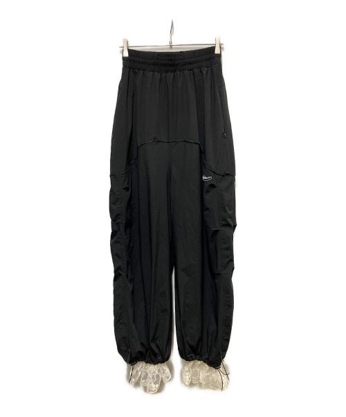 THEREDTHREAD（ザレッドスレッド）THEREDTHREAD (ザレッドスレッド) S nylon jersey pants lace ブラック サイズ:Freeの古着・服飾アイテム