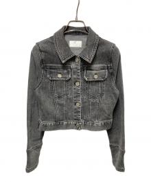 YILON（イロン）の古着「BLOSSOM LACE DENIM JACKET」｜グレー