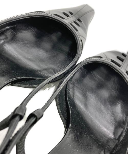 PRADA（プラダ）PRADA (プラダ) レザーストラップパンプス ブラック サイズ:	SIZE 38　（24cm）の古着・服飾アイテム
